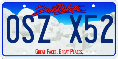 SD license plate 0SZX52