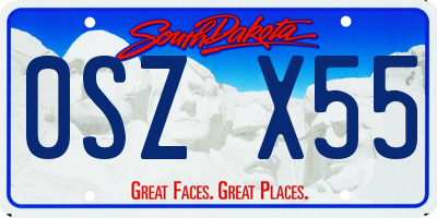 SD license plate 0SZX55