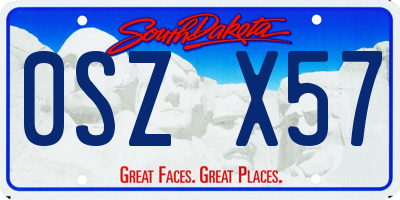 SD license plate 0SZX57