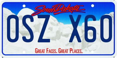 SD license plate 0SZX60