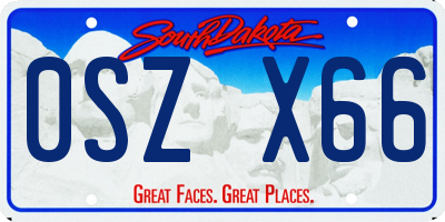 SD license plate 0SZX66