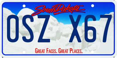 SD license plate 0SZX67