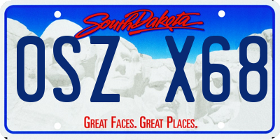 SD license plate 0SZX68