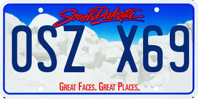 SD license plate 0SZX69
