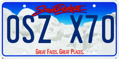 SD license plate 0SZX70