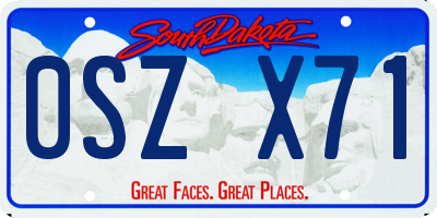 SD license plate 0SZX71