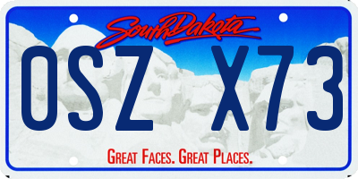 SD license plate 0SZX73