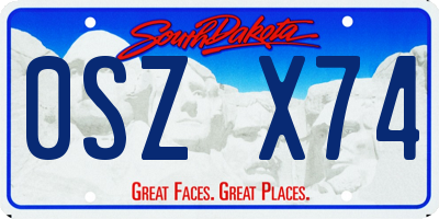 SD license plate 0SZX74