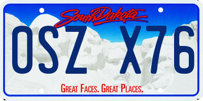 SD license plate 0SZX76