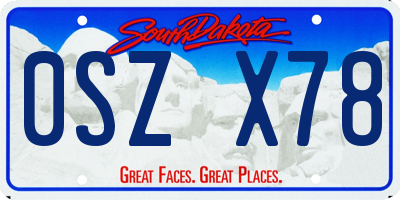 SD license plate 0SZX78