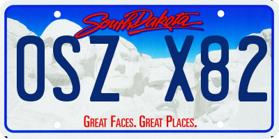 SD license plate 0SZX82