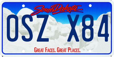 SD license plate 0SZX84