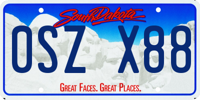 SD license plate 0SZX88