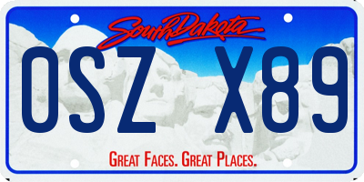 SD license plate 0SZX89