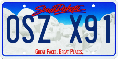 SD license plate 0SZX91
