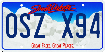 SD license plate 0SZX94