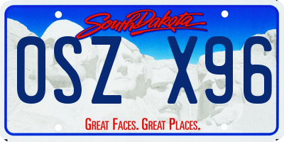 SD license plate 0SZX96