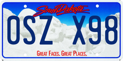 SD license plate 0SZX98