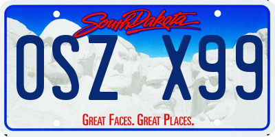 SD license plate 0SZX99