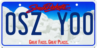 SD license plate 0SZY00