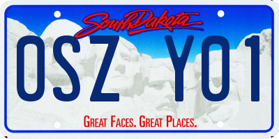 SD license plate 0SZY01