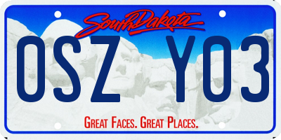 SD license plate 0SZY03