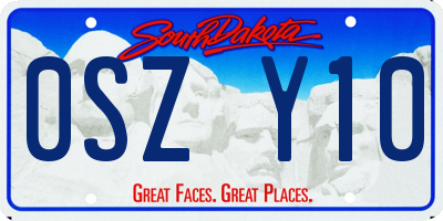 SD license plate 0SZY10