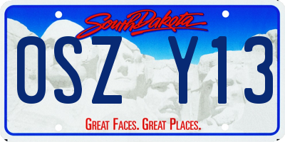 SD license plate 0SZY13