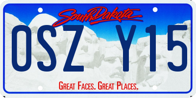 SD license plate 0SZY15