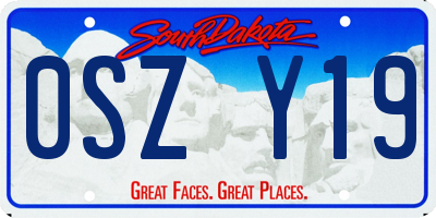 SD license plate 0SZY19