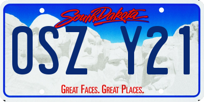 SD license plate 0SZY21