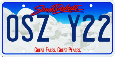 SD license plate 0SZY22