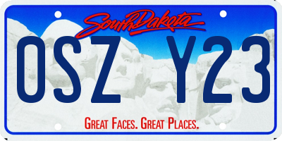 SD license plate 0SZY23