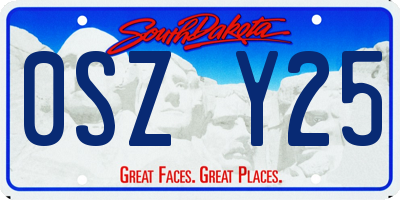 SD license plate 0SZY25