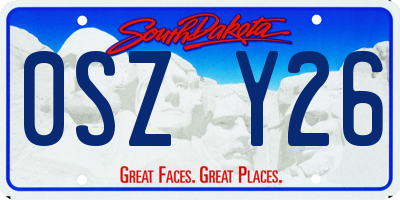 SD license plate 0SZY26