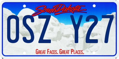 SD license plate 0SZY27