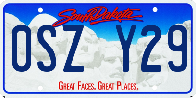 SD license plate 0SZY29