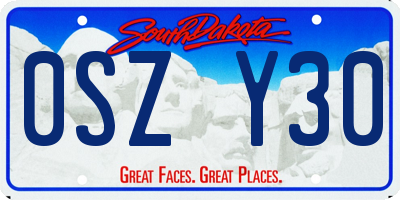 SD license plate 0SZY30