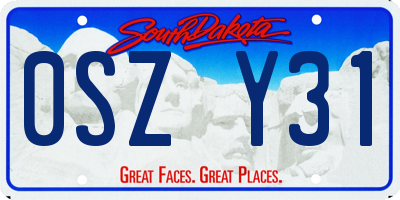SD license plate 0SZY31