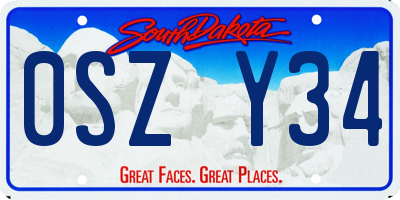 SD license plate 0SZY34