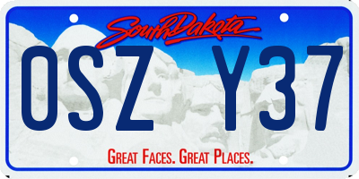 SD license plate 0SZY37
