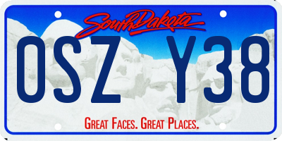 SD license plate 0SZY38
