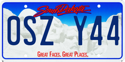 SD license plate 0SZY44