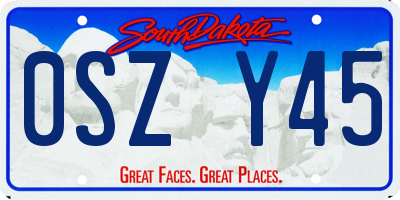 SD license plate 0SZY45