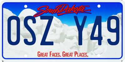 SD license plate 0SZY49