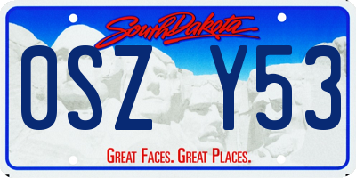 SD license plate 0SZY53