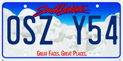 SD license plate 0SZY54