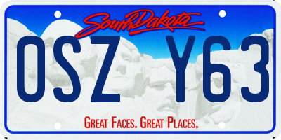 SD license plate 0SZY63