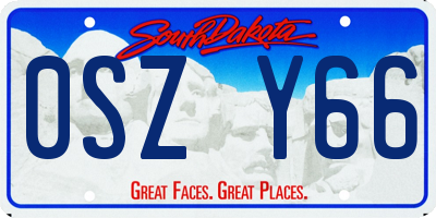 SD license plate 0SZY66
