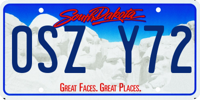 SD license plate 0SZY72